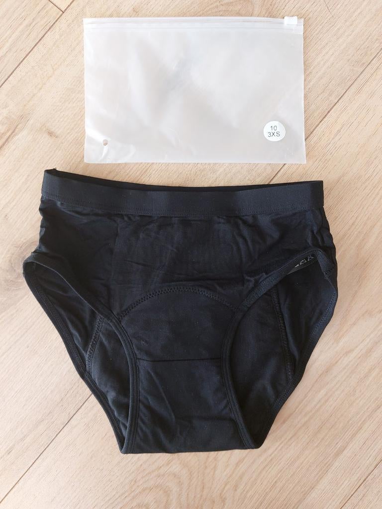 Moi et Marie Tiener menstruatieondergoed 3XS *nieuw*, Moi et marie, Ophalen of Verzenden, Zwart, Slip