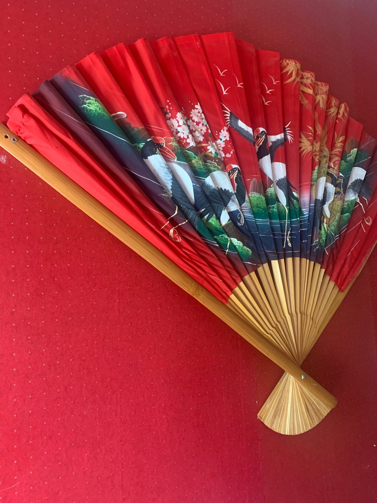 Chinese wanddecoratie: Mooie en sfeervolle waaier, Hout, Gebruikt, Meerkleurig, Ophalen of Verzenden