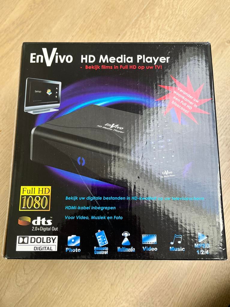 EnVivo HD Media Player Full HD 1080 Multimedia Speler, Computers en Software, Ophalen of Verzenden, Zo goed als nieuw