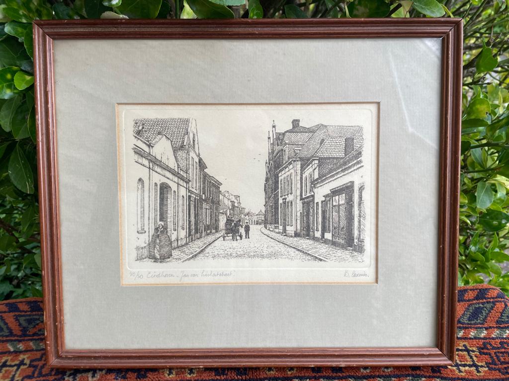 mooie ets van Eindhoven, Jan van Lieshoutstraat., Antiek en Kunst, Ophalen of Verzenden