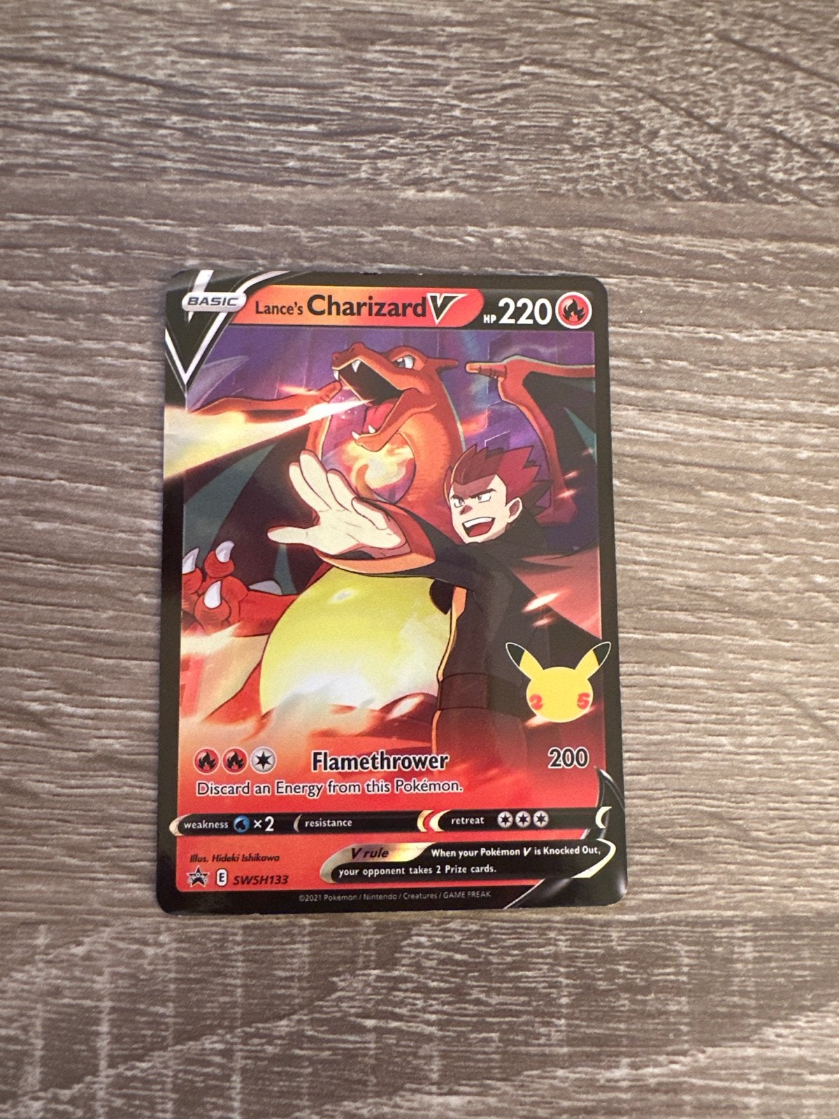 Lance's Charizard V Pokémon kaart, Ophalen of Verzenden, Gebruikt, Losse kaart
