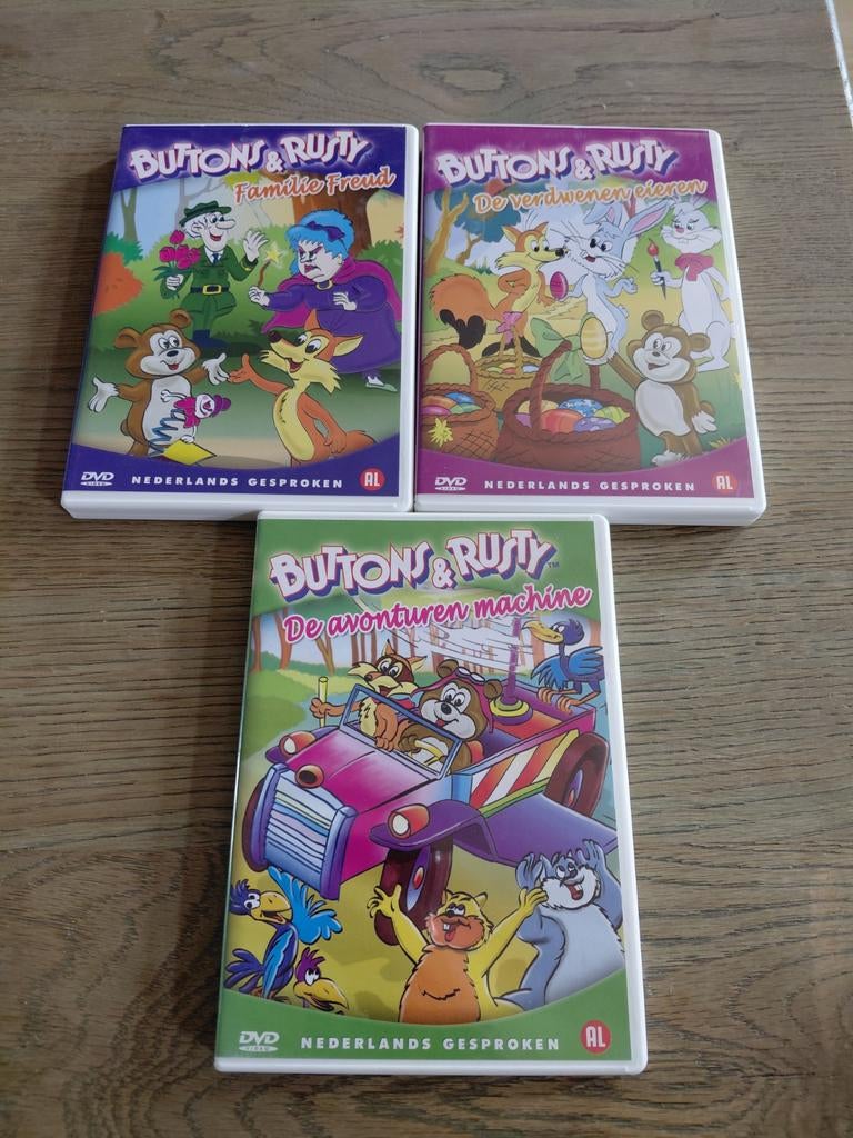 3 Buttons & Rusty dvd's., Europees, Tekenfilm, Alle leeftijden, Ophalen of Verzenden