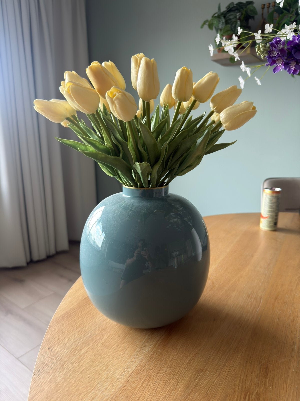 Vaas met tulpen (imitatie), Ophalen, Overige kleuren, Minder dan 50 cm, Glas