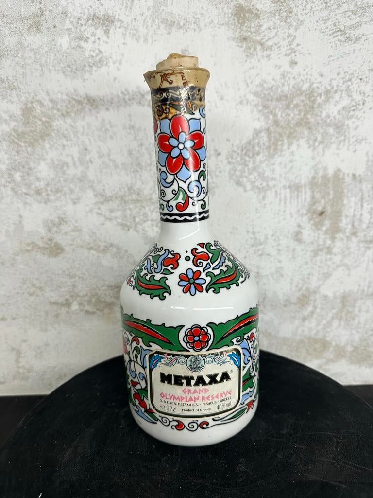 Vintage Metaxa Grand Olympian Reserve Keramische Fles, Ophalen of Verzenden