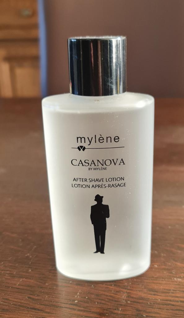 Mylene for Men Casanova Aftershave Lotion, Ophalen of Verzenden, Zo goed als nieuw, Parfumfles, Gevuld