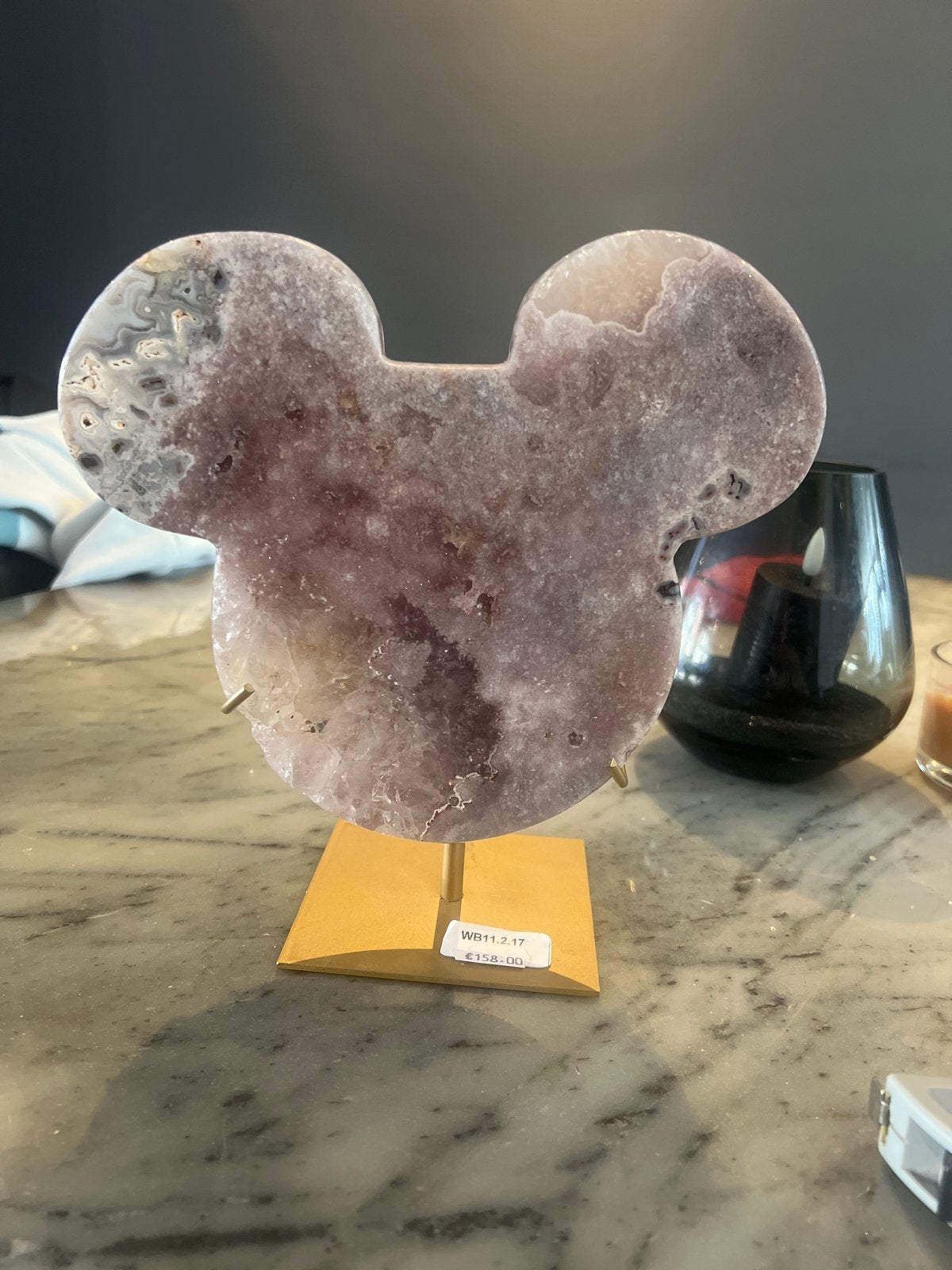 Unieke Mickey Mouse Amethist Geode Decoratie, Overige materialen, Overige stijlen, Nieuw, Ophalen of Verzenden