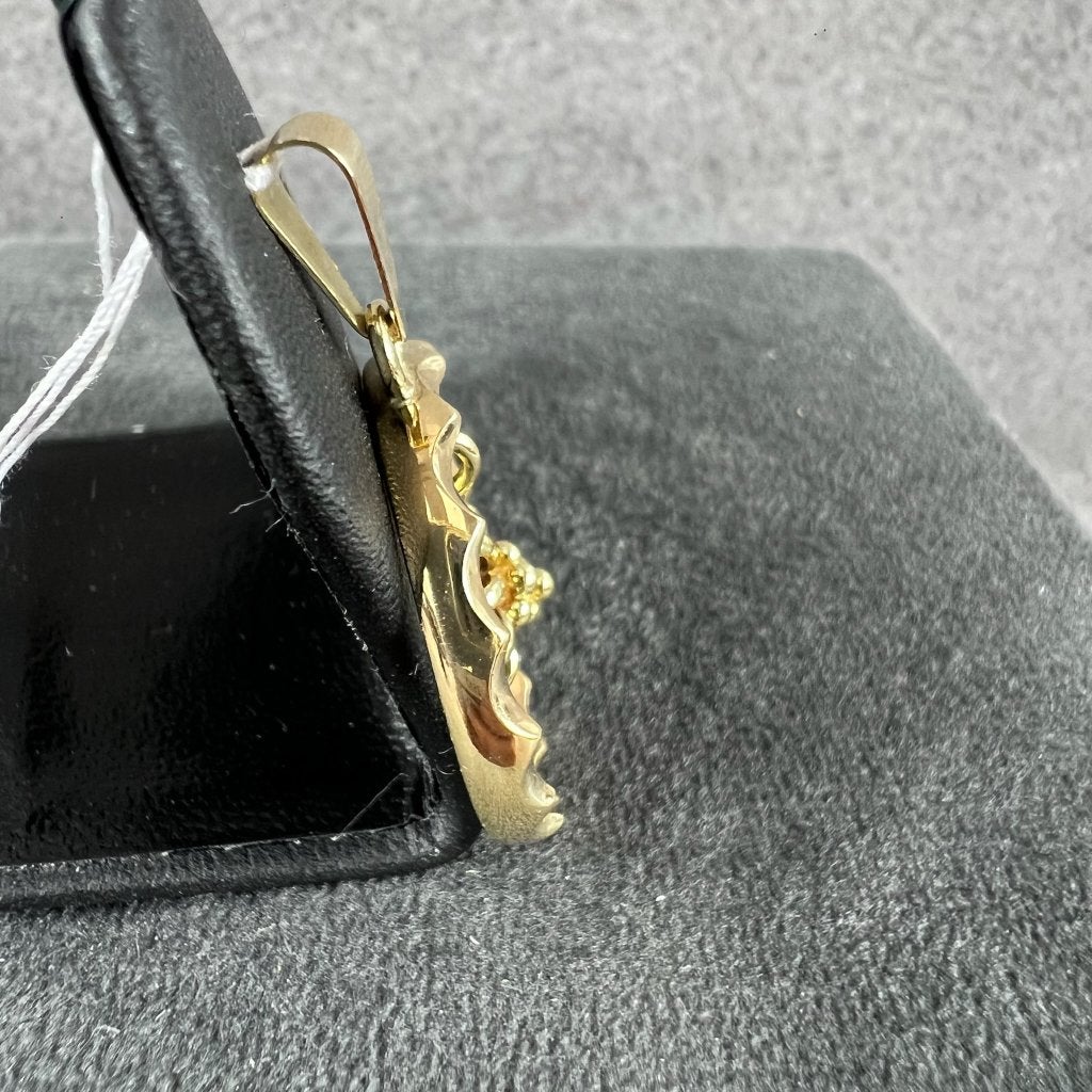 Gouden Hanger | 14k | 4,62g | ring met bedel zon | 411926, Sieraden, Tassen en Uiterlijk, Kettinghangers, Gebruikt, Overige voorstellingen