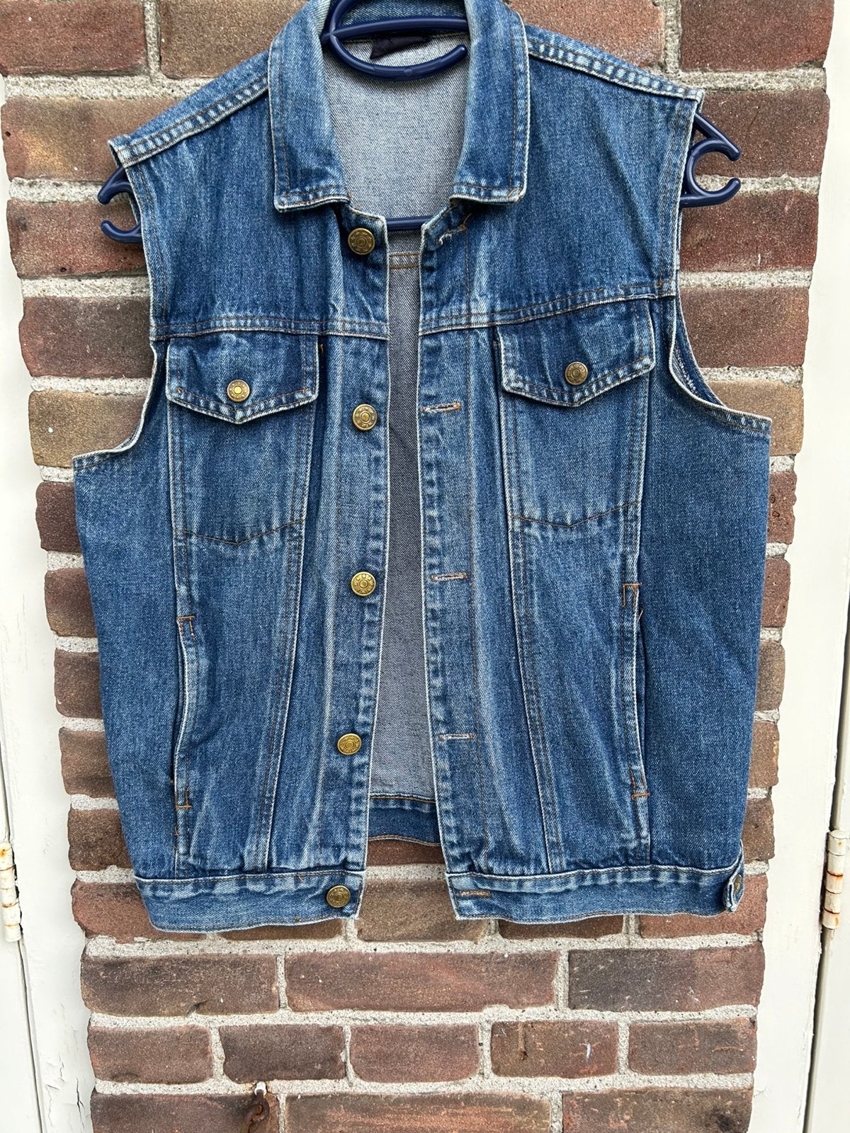 Denim gilet spijkerjasje, Ophalen of Verzenden, Zo goed als nieuw, Maat 34 (XS) of kleiner, Blauw