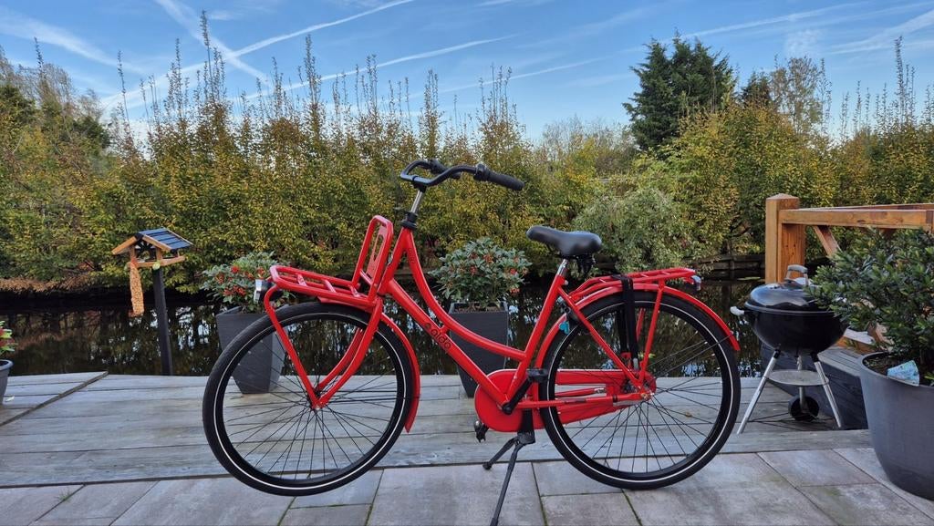 Nieuwe rode Aldo Transportfiets 28". Framemaat 50, Fietsen en Brommers, Fietsen | Dames | Damesfietsen, Versnellingen, Nieuw, 50 tot 53 cm