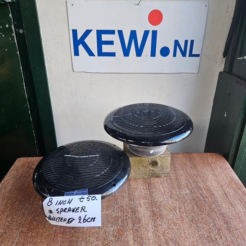 8 INCH FULL RANGE SPEAKERS BUITEN DIA 26CM NIEUW € 50,-, Nieuw, Minder dan 60 watt, Front, Rear of Stereo speakers, Ophalen