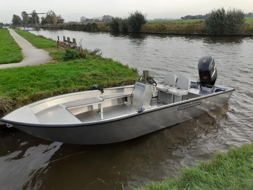 Siegersma 6010 , 5700 console  boot Aluminium, Watersport en Boten, Vis- en Consoleboten, Benzine, Ophalen, 70 pk of meer, Nieuw