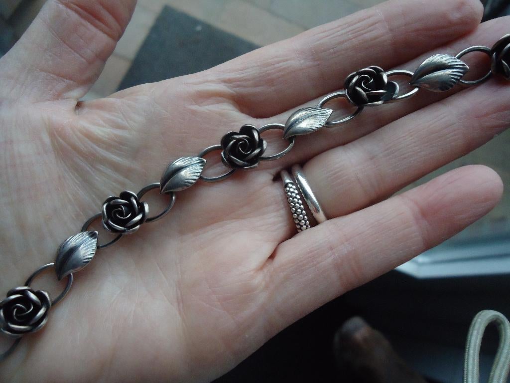 mooie echt zilveren armband rozenarmband van teka GEMERKT, Ophalen of Verzenden, Gebruikt, Zilver, Zilver