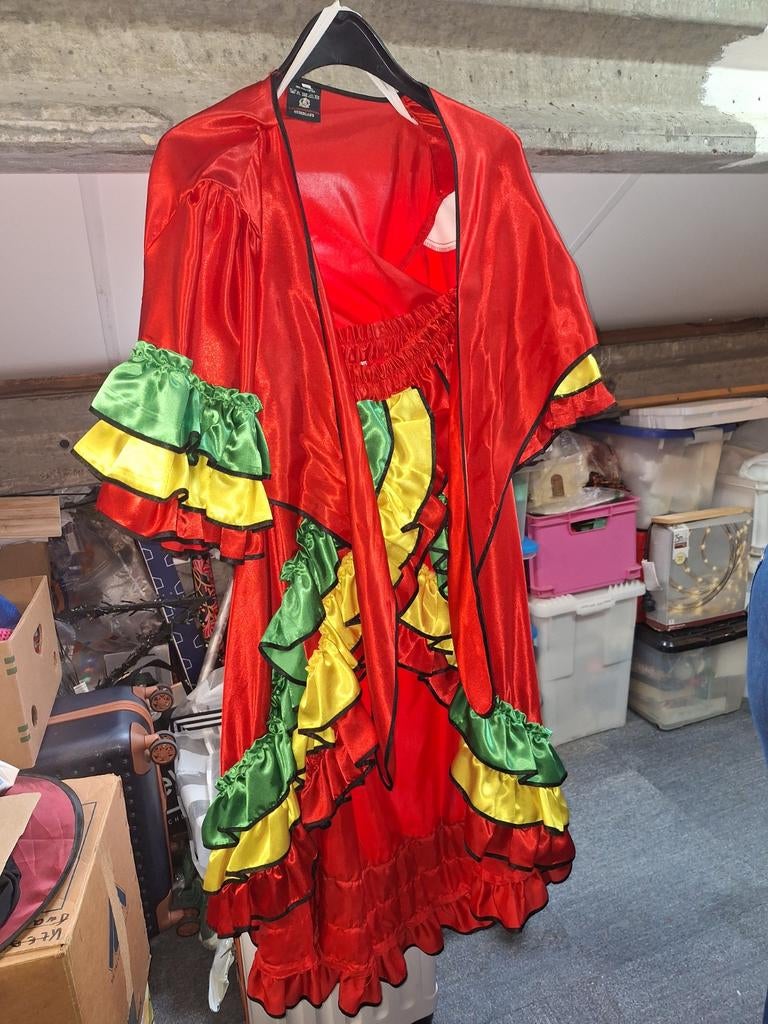 Spaanse jurk, Kleding | Dames, Ophalen of Verzenden, Zo goed als nieuw, Maat 46/48 (XL) of groter, Carnaval