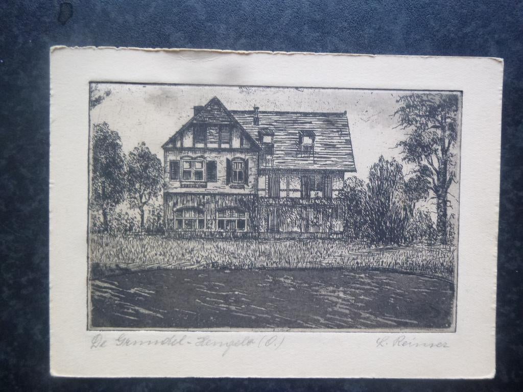 HENGELO Ov  De Grundel D Pentekening L. Reimer Grootformaat, Ophalen of Verzenden, Voor 1920, Overijssel