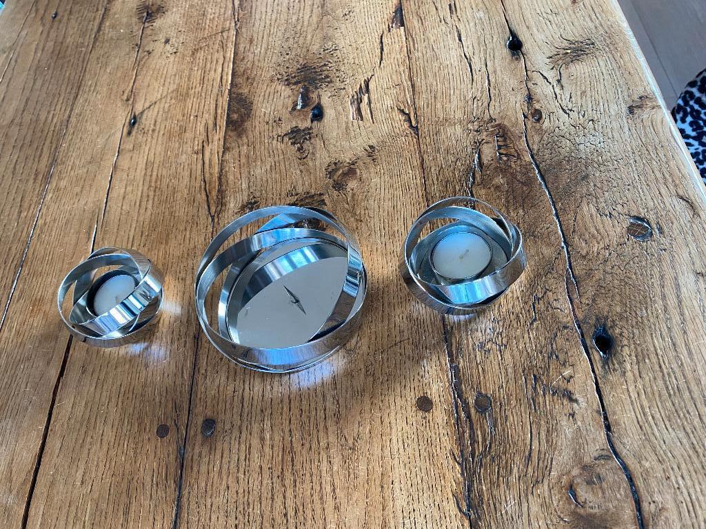 Drie kandelaars - Georg Jensen (Denmark), Overige materialen, Ophalen of Verzenden, Zo goed als nieuw, Kandelaar