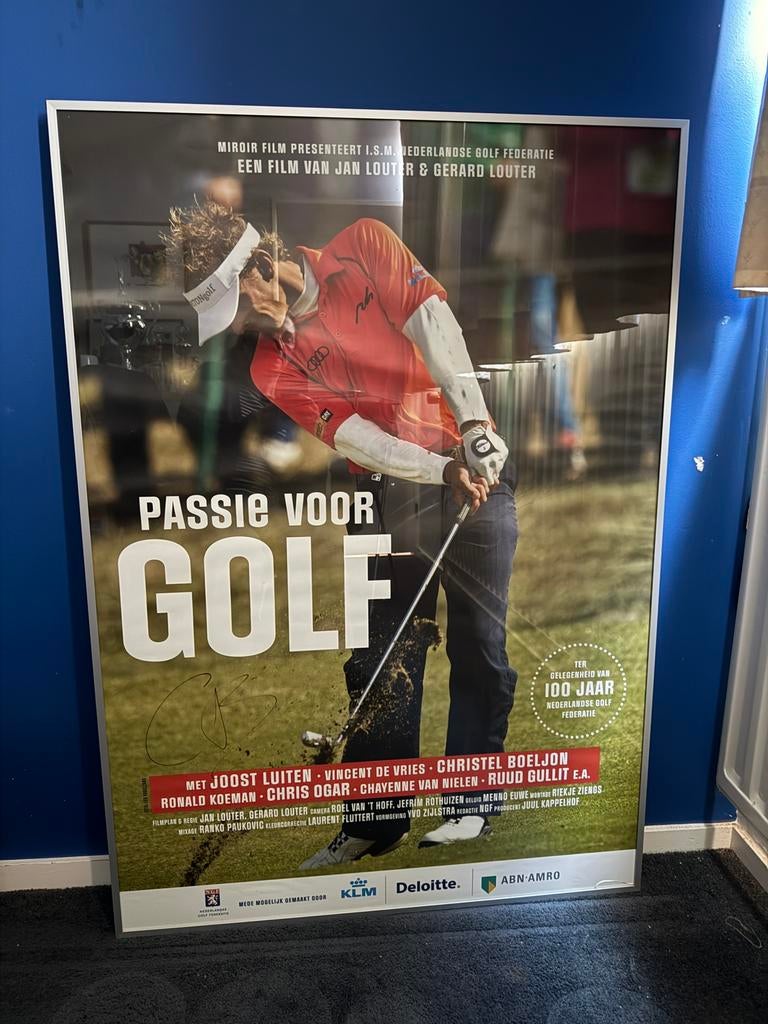 Poster Joost Luiten, Ophalen, Met lijst, Deurposter of groter, Sport