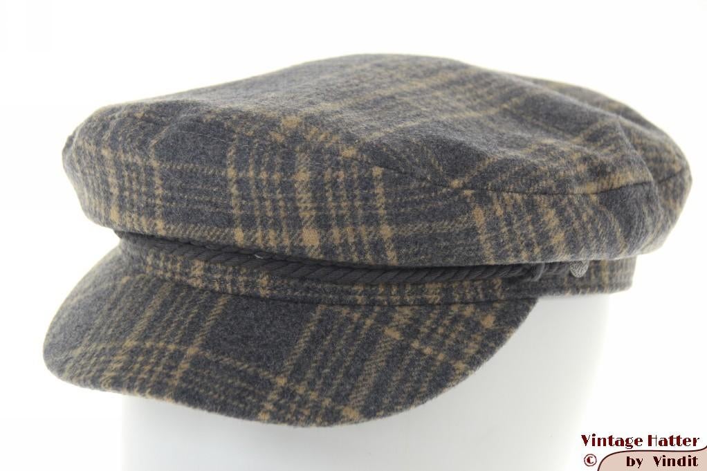 Kapiteinspet Brixton Fiddler Cap grijsblauw beige 56, 60 new, Brixton Fiddler, Nieuw, Ophalen of Verzenden, Pet