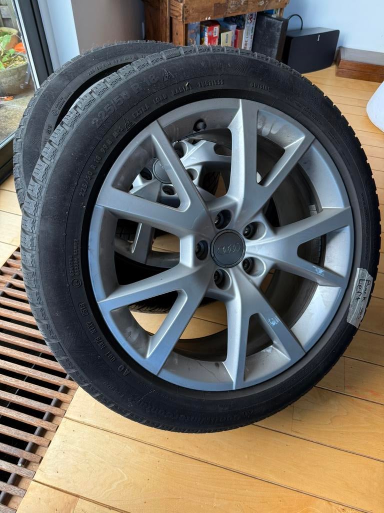Audi Velgen met Winterbanden 225/50 R18, Auto-onderdelen, Banden en Velgen, Banden en Velgen, Winterbanden, 18 inch, 225 mm, Personenwagen