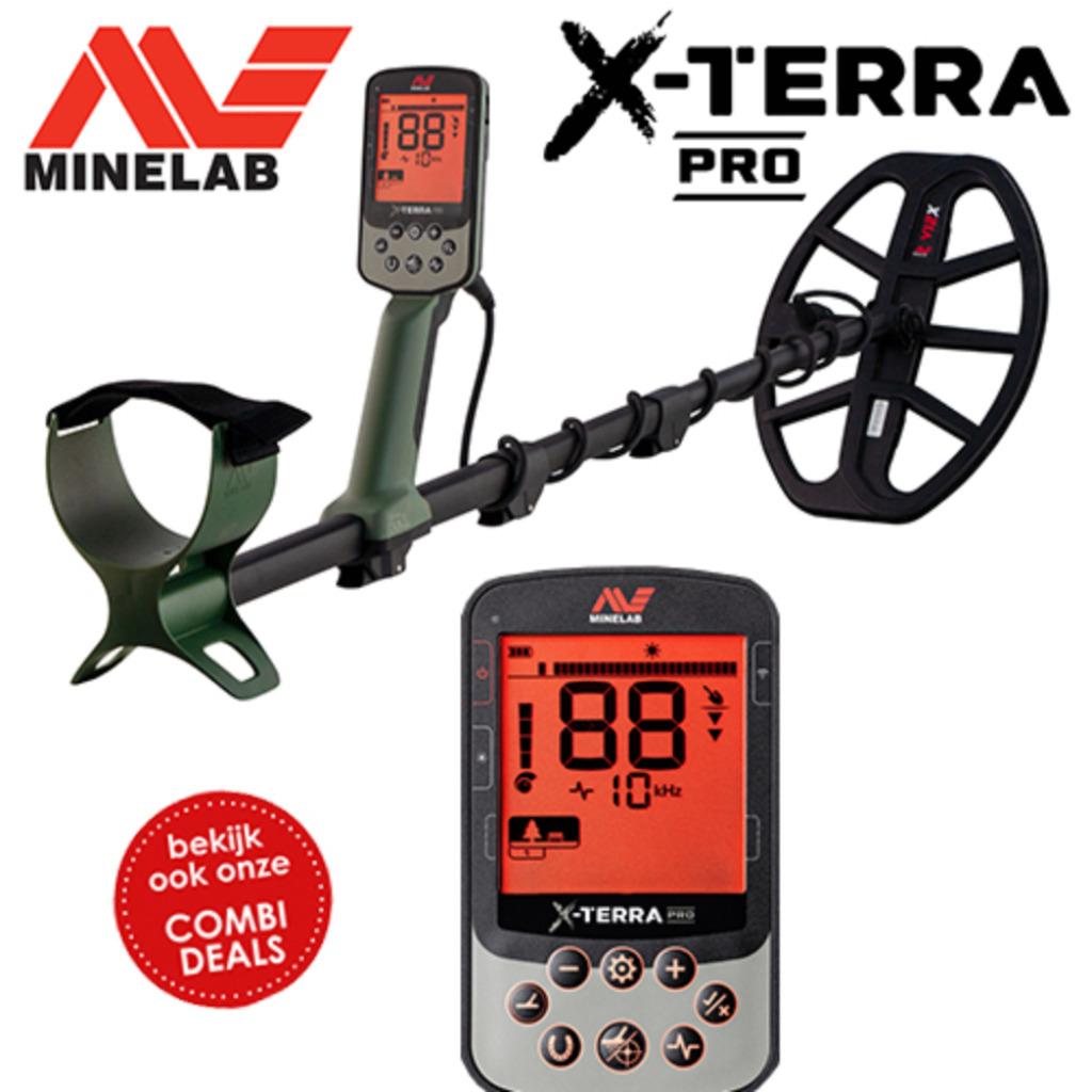DETECTOR PLAZA: Minelab X-Terra Pro waterdicht en oplaadbaar, Hobby en Vrije tijd, Metaaldetectors, Meer dan 30 cm, Nieuw, Ophalen of Verzenden