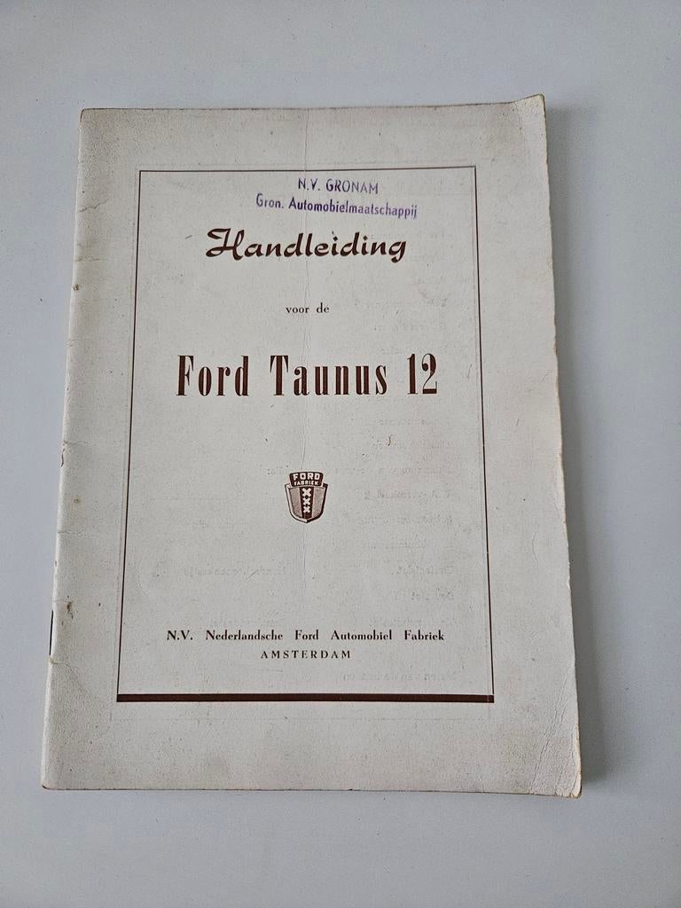 Ford Taunus 12 Handleiding, Ophalen of Verzenden