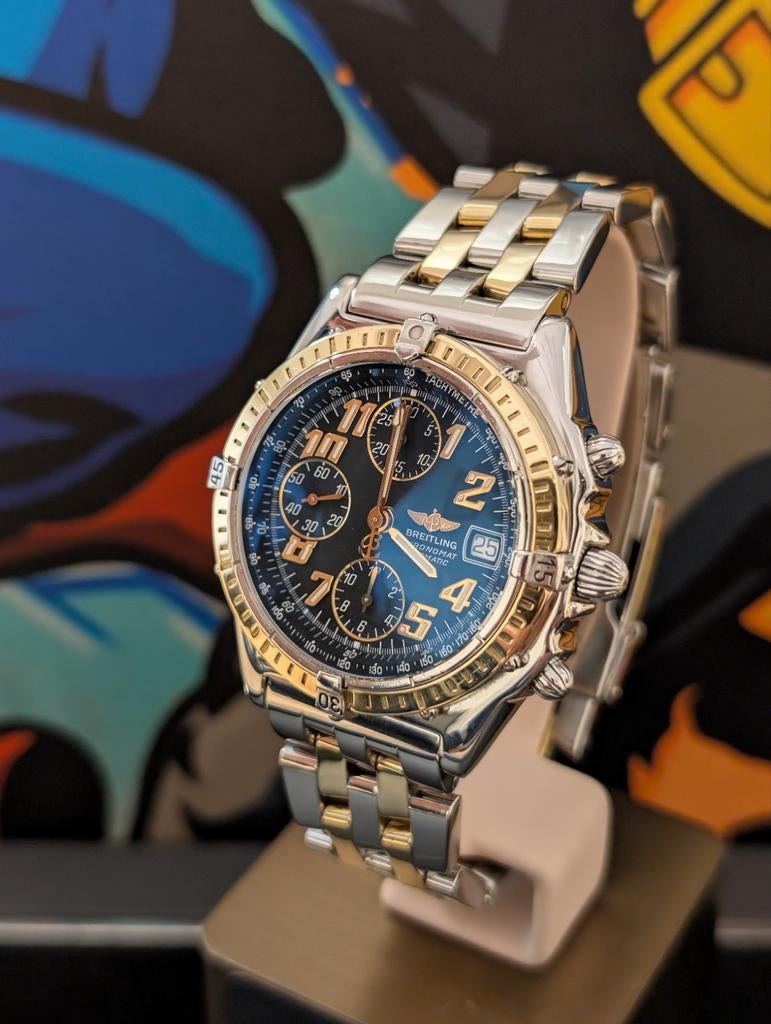 Breitling Chronomat vitesse D13050.1 full service, Ophalen of Verzenden, Zo goed als nieuw, Goud, Breitling