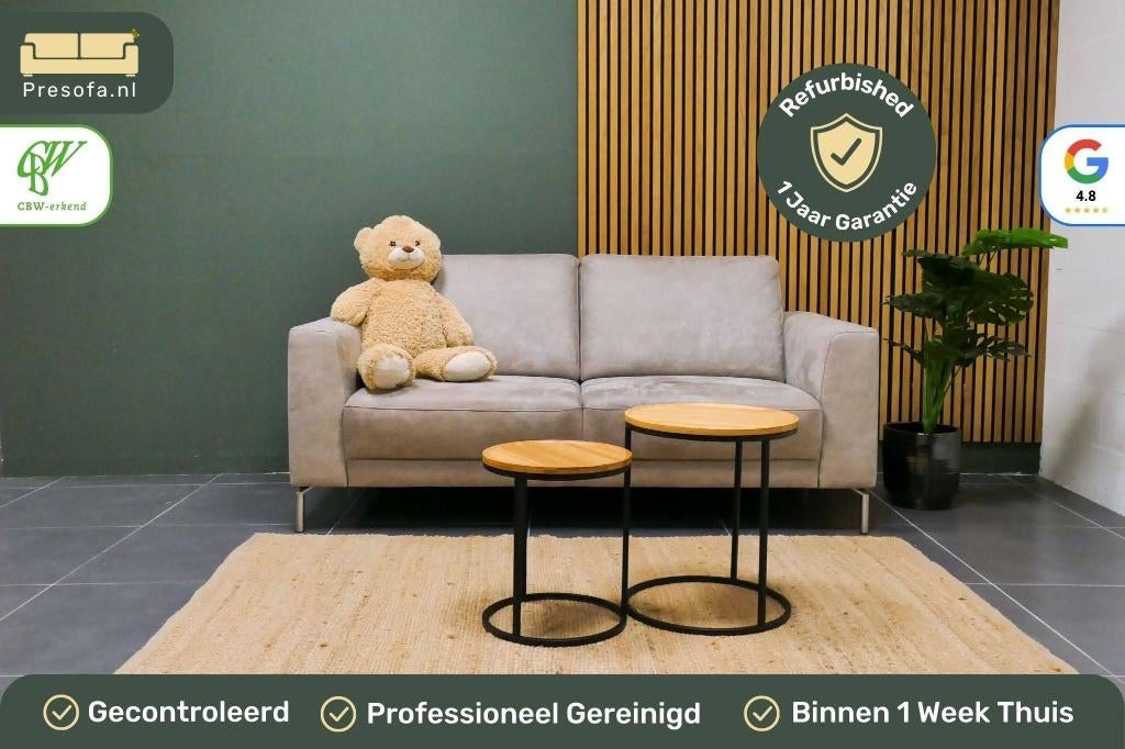 2 Zits Bank Beige Grijs Senioren [Refurbished], Huis en Inrichting, Banken | Bankstellen, -, -, Tweepersoons, 75 tot 100 cm