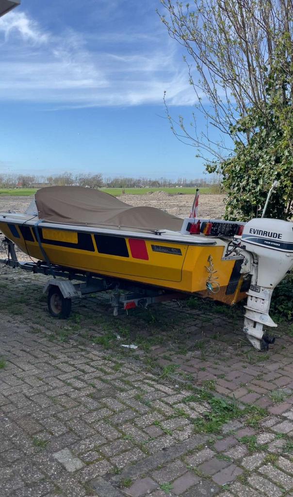 Retro beekman speedbootje met 15 pk 4takt electr start, Ophalen, Gebruikt