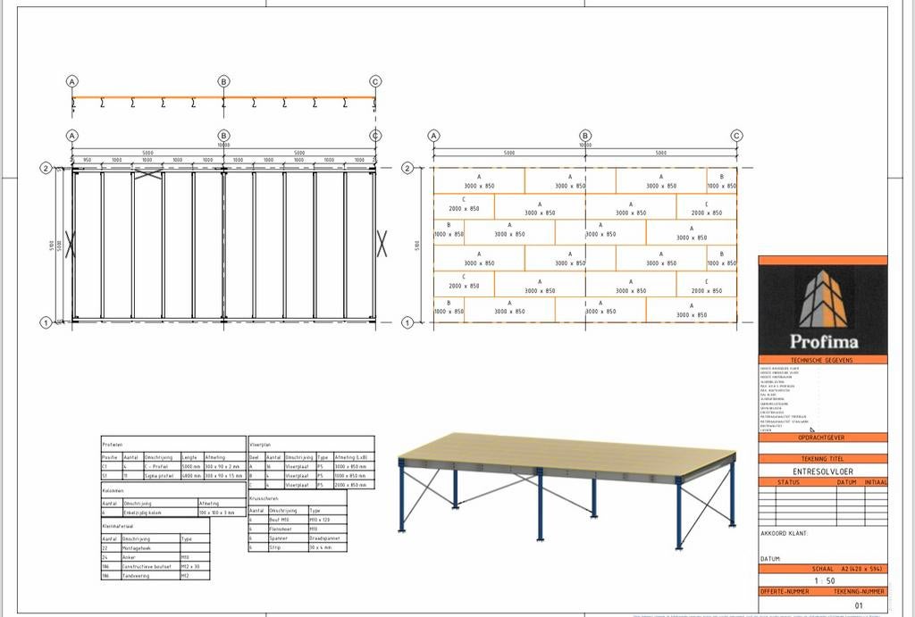 Nieuwe Entresolvloer 12x4 48m2, Ophalen
