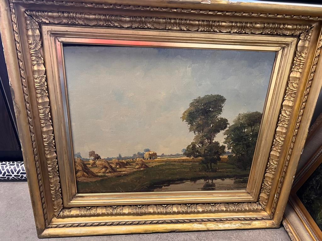 99 x 87 cm klassiek olieverf schilderij in lijst, Ophalen