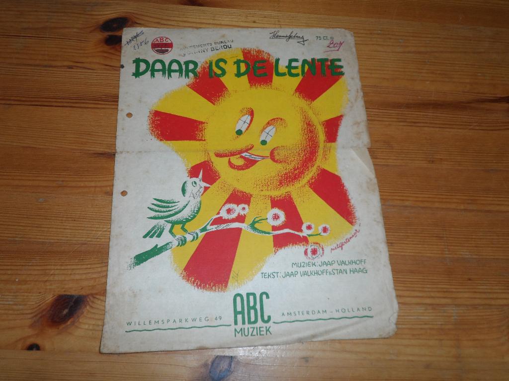 Daar is de lente - jaap valkhoff / stan haag, Gebruikt, Gitaar, Ophalen of Verzenden, Artiest of Componist