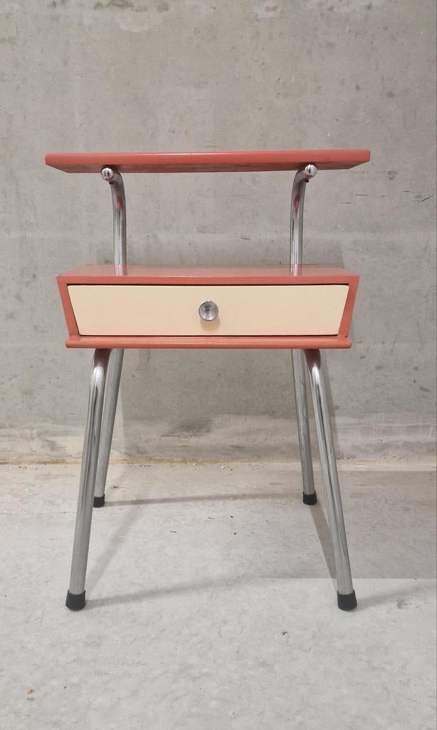 Wim Rietveld Auping Nachtkastje Vintage Retro, Minder dan 55 cm, Gebruikt, Metaal of Aluminium, Vintage