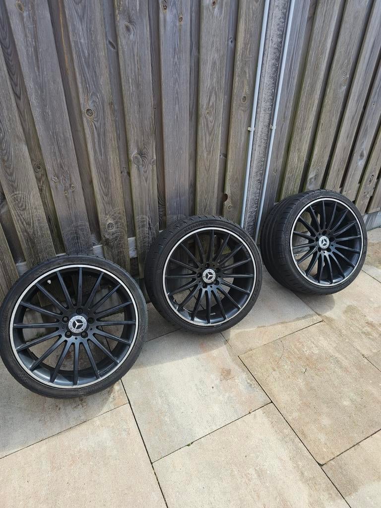19 inch 5x112 Mercedes AMG Look Breedset 3+1 gescheurd, Gebruikt, Velg(en), 235 mm, Personenwagen