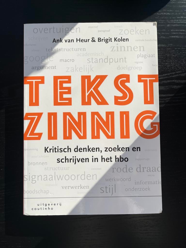 Tekstzinnig - Kritisch denken, zoeken en schrijven in HBO, Boeken, Ophalen of Verzenden, Alpha, Zo goed als nieuw, HBO