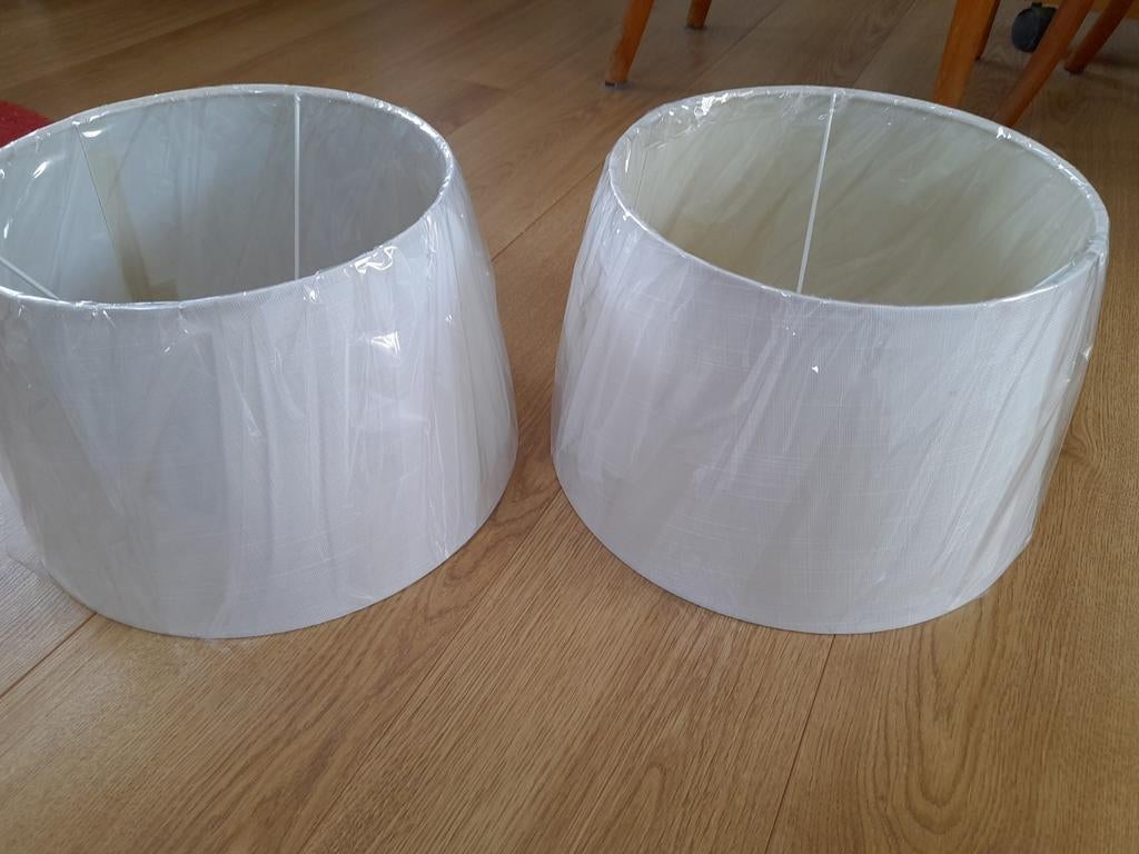 2x lampenkap Xenos 26,5 cm gebroken wit, Ophalen, 25 tot 50 cm, Wit, Rond