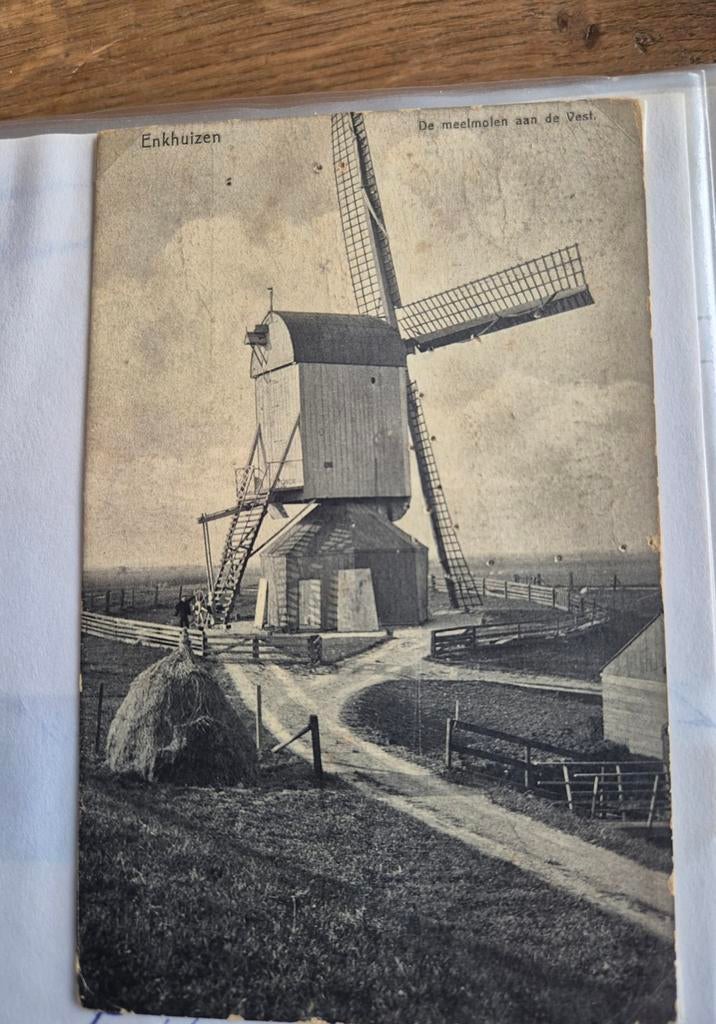 Oude ansichtkaart Enkhuizen - De Meelmolen aan de Vest, Ophalen of Verzenden, Voor 1920, Gelopen, Noord-Holland