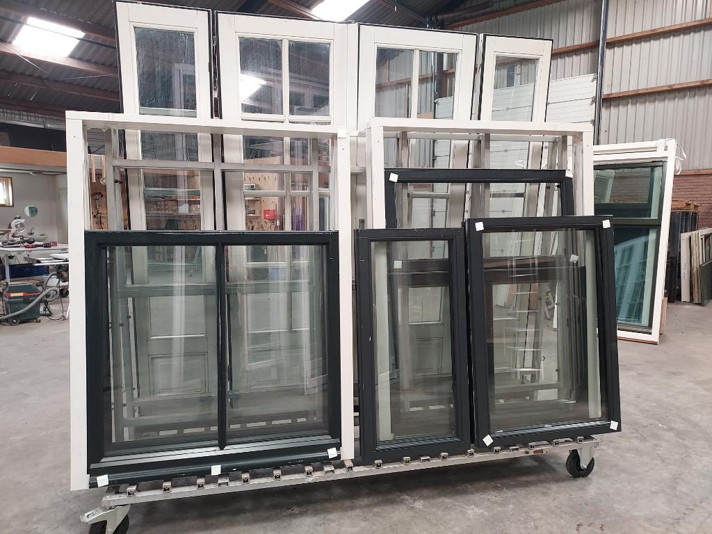 5x Nieuw guillotine raamkozijnen Hr++, Doe-het-zelf en Verbouw, Gevelraam of Ruit, Zo goed als nieuw, Dubbelglas, 120 tot 160 cm