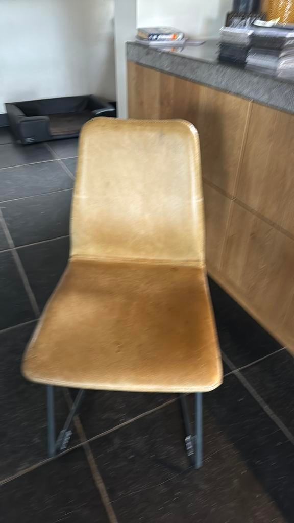 Set stoelen, Huis en Inrichting, Stoelen, Ophalen, Gebruikt, Overige kleuren, Leer