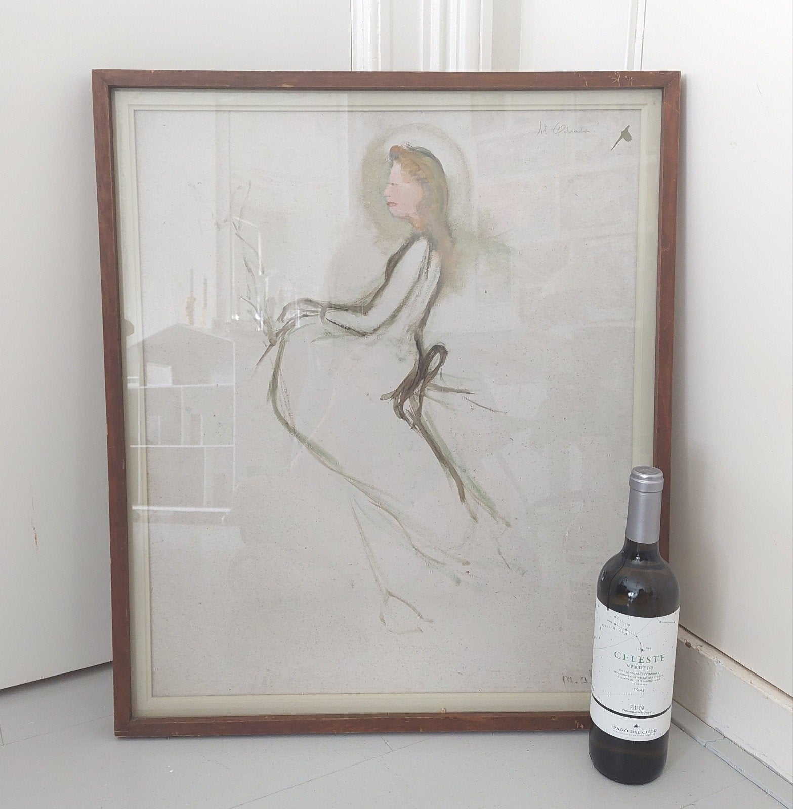 Kunst Schilderij Tekening Krijt Museum Moeder Belgie, Ophalen of Verzenden