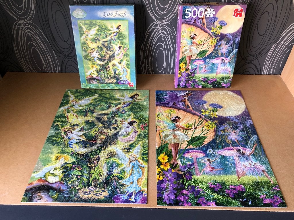 2 puzzels Fairies Jumbo 500 stukjes, Hobby en Vrije tijd, Denksport en Puzzels, Ophalen of Verzenden, 500 t/m 1500 stukjes, Gebruikt