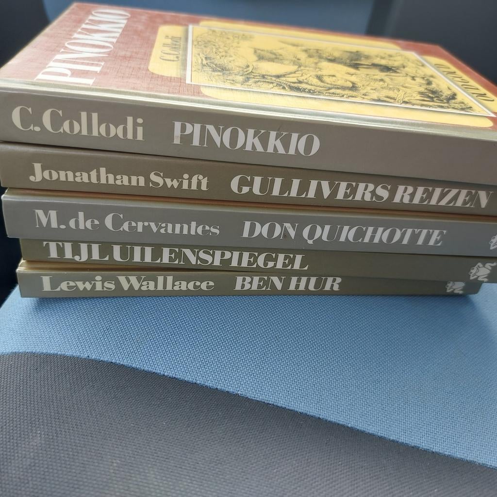 Oud Goud Boekenreeks: Pinokkio, Gullivers Reizen, Don Quicho, Boeken, Romans, Gelezen, Nederland, Ophalen of Verzenden