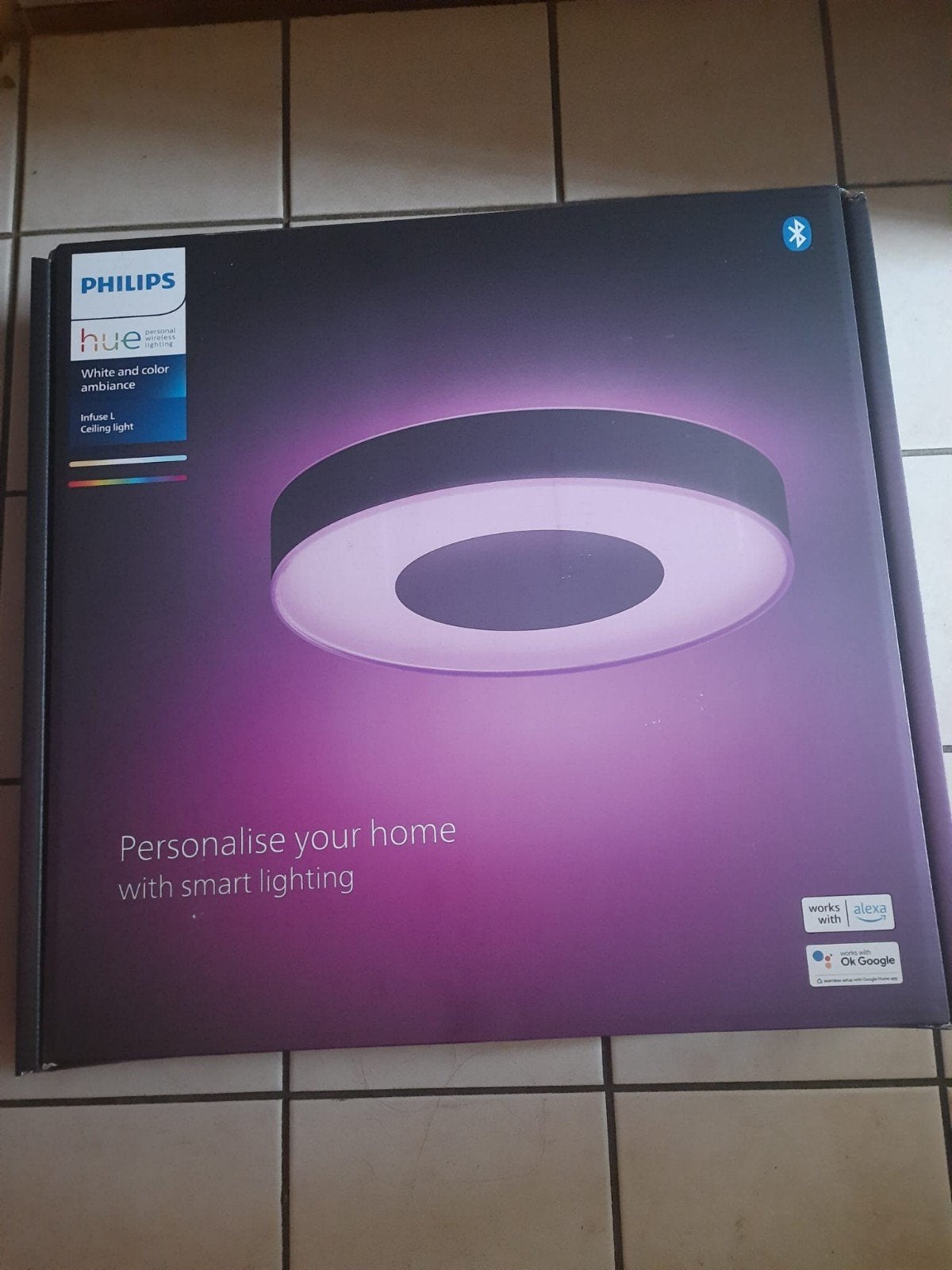 Philips Hue Infuse L Plafondlamp - White and Color Ambiance, Ophalen, Kunststof, LED, Modern