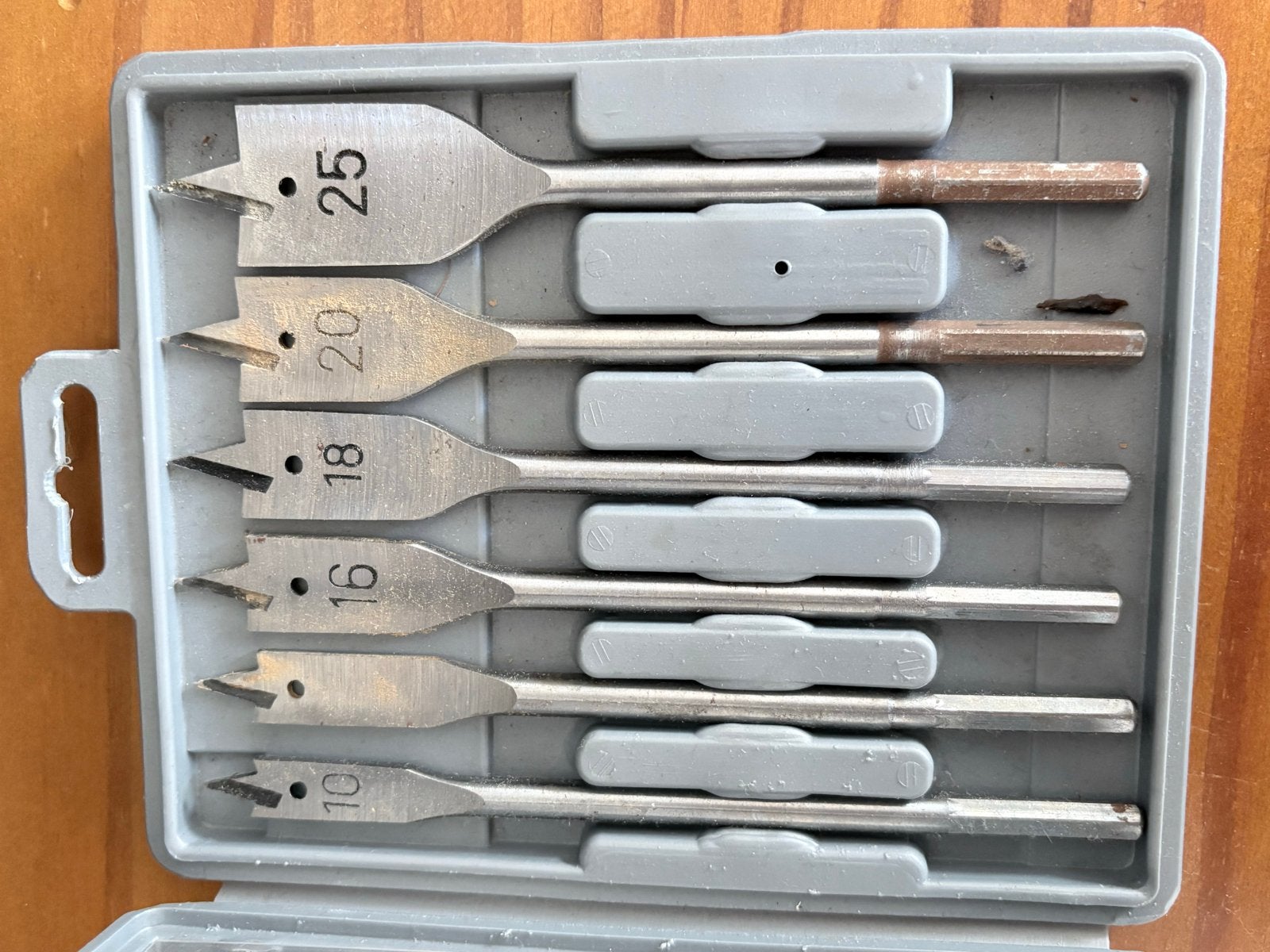 6-delige houtboor set (spade bits) 10-25mm, Ophalen of Verzenden, Gebruikt, Overige typen