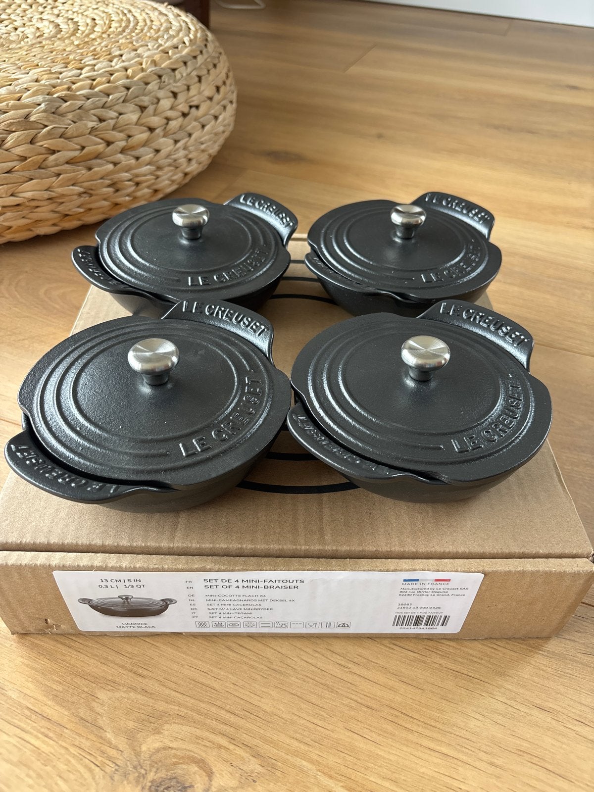 Gloednieuwe  Le Creuset mini campagnards met deksel 13 cm, Ophalen of Verzenden, Nieuw, Gietijzer, Overige typen