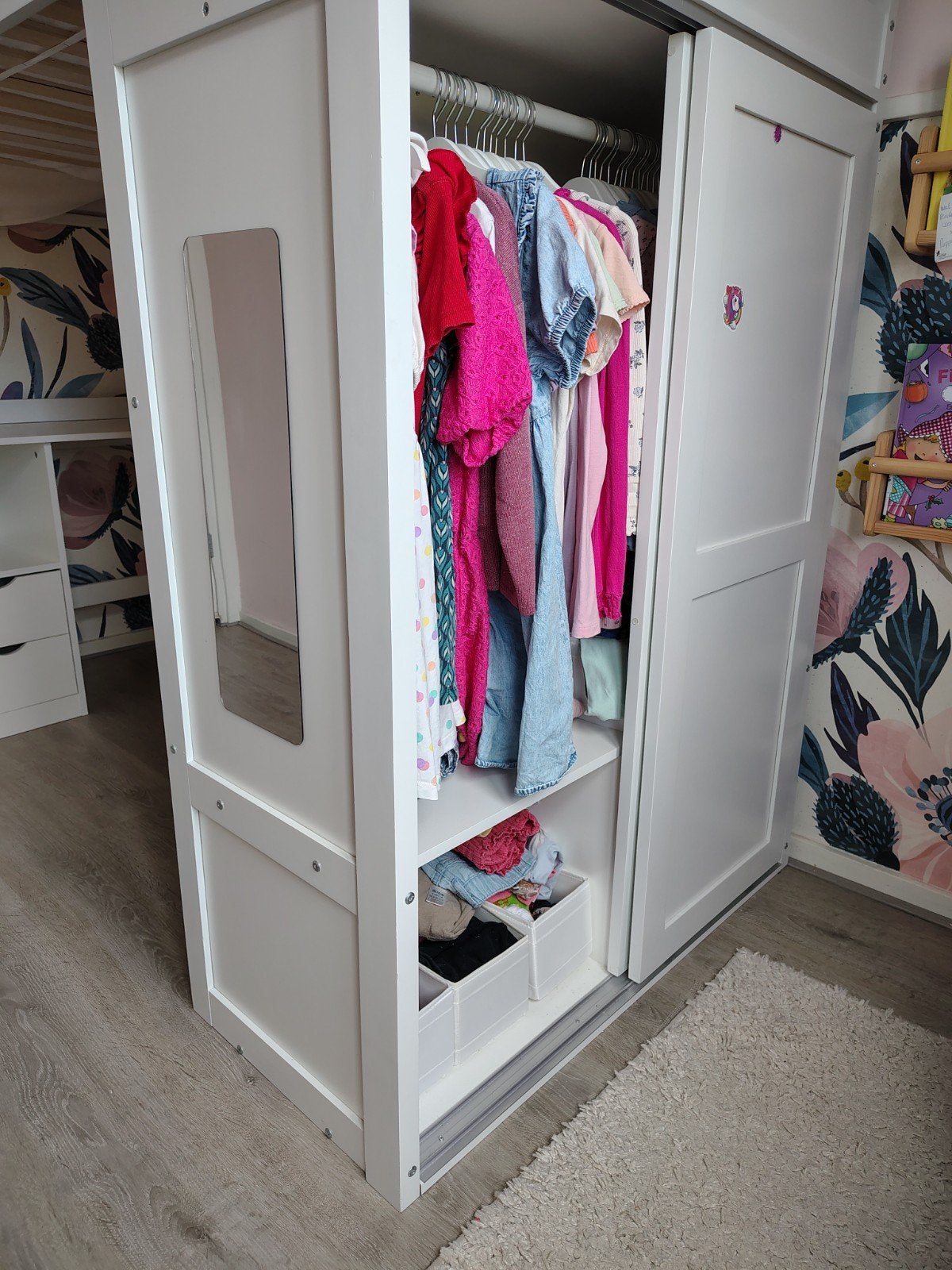 Hoogslaper met kast en bureau - wit, Ophalen, Gebruikt, Eenpersoons, 160 tot 180 cm