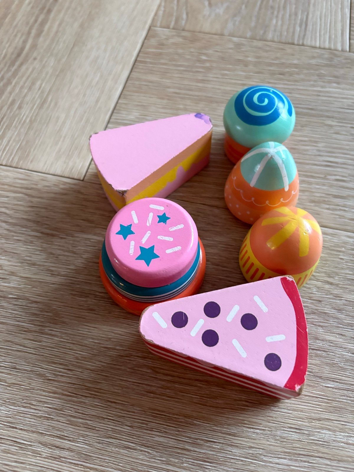 Houten speelgoed gebakjes en taartpunten van HEMA, Ophalen of Verzenden, Gebruikt, Overige typen