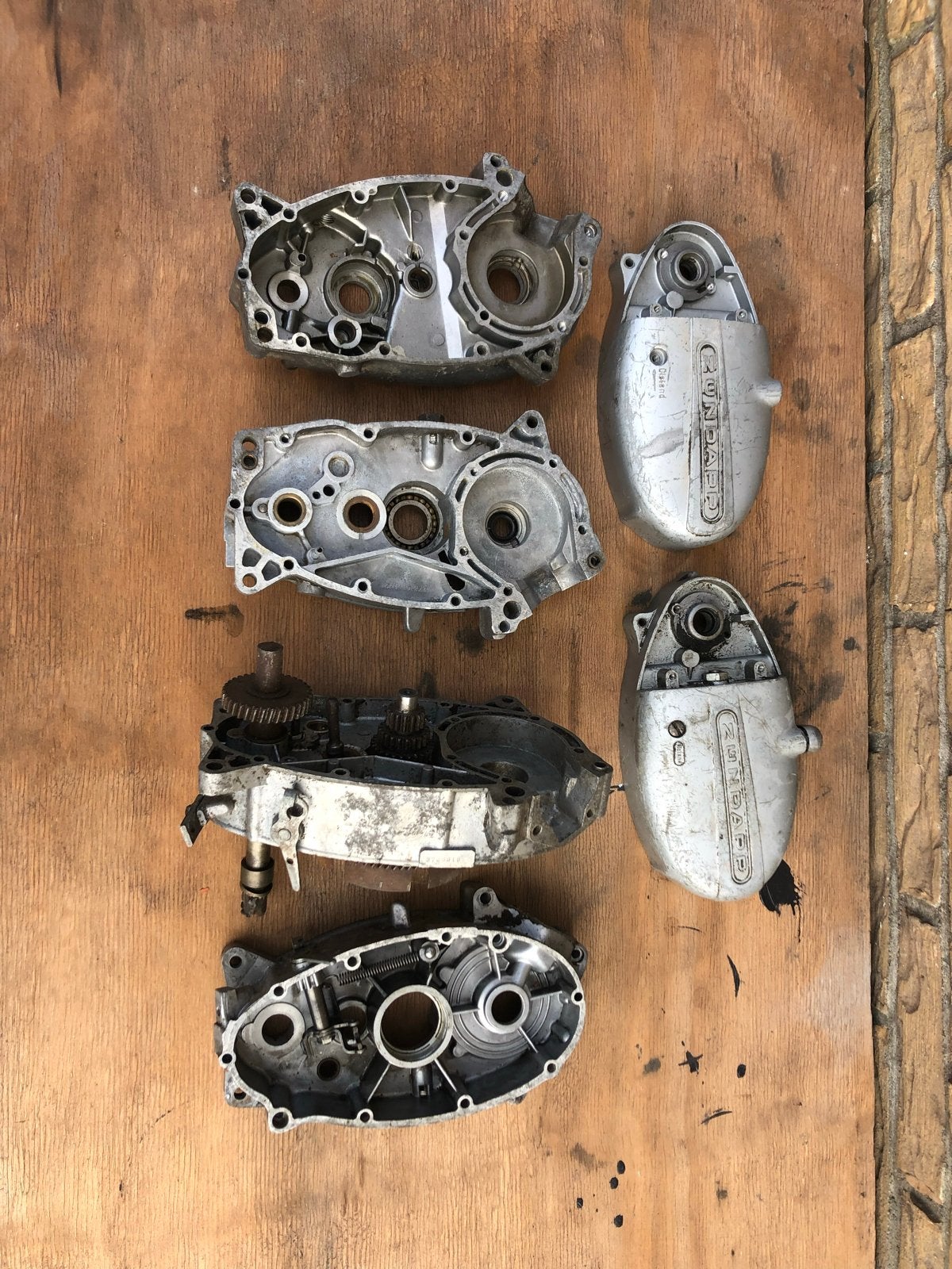 Partij Zündapp motorblok – Carters, deksels Type 265 & 278), Ophalen of Verzenden, Gebruikt, Blok