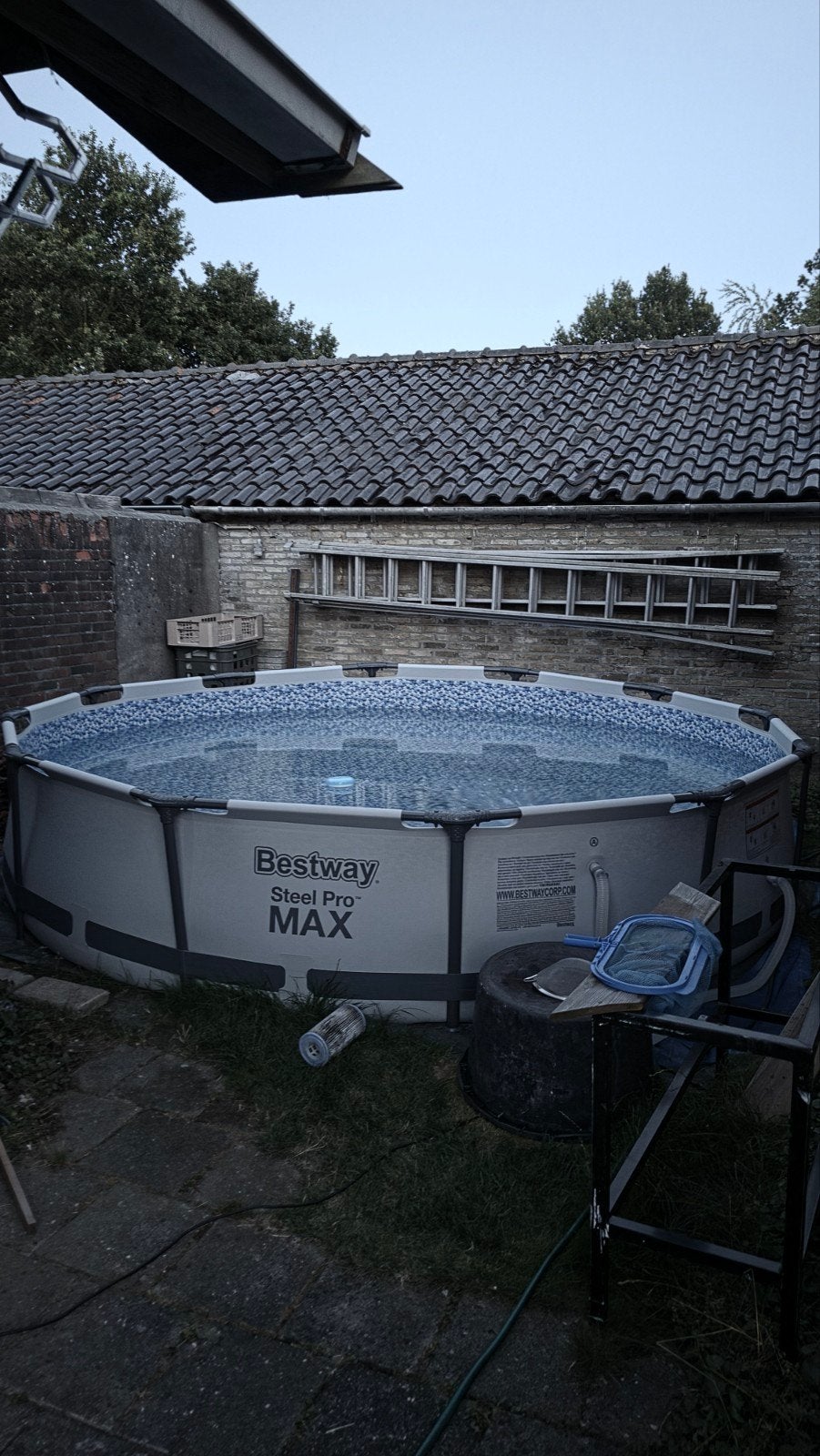 Bestway Steel Pro MAX Opzetzwembad 3.66m x 76cm, Tuin en Terras, Ophalen, Gebruikt, Minder dan 80 cm, Rond
