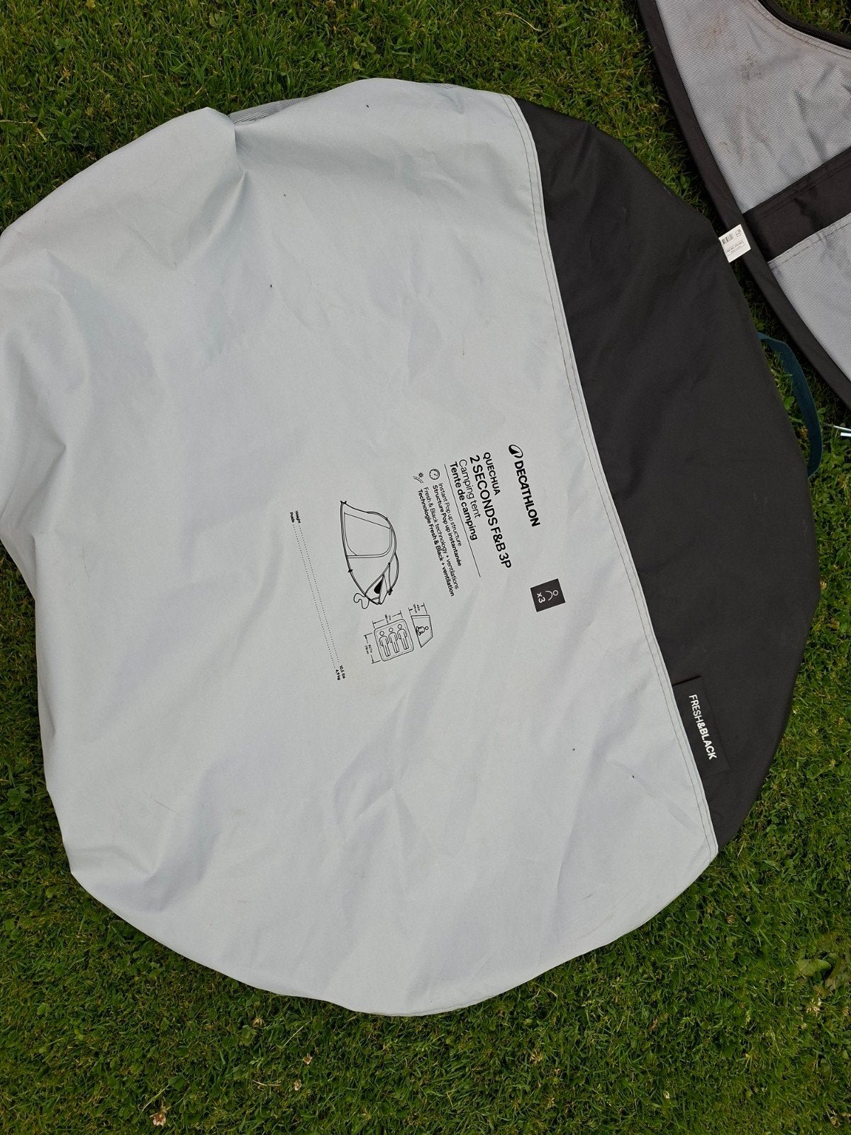 Quechua 2 Seconds Easy Fresh & Black 3P Tent, Caravans en Kamperen, Tenten, Ophalen, Zo goed als nieuw, Tot en met 3
