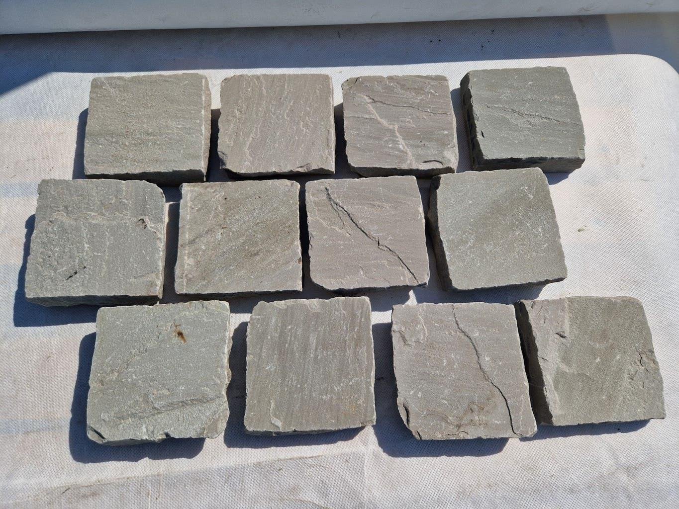 Kandla Grey Terrastegels 14x14x3-5 cm, Ophalen of Verzenden, Nieuw, Natuursteen, Terrastegels