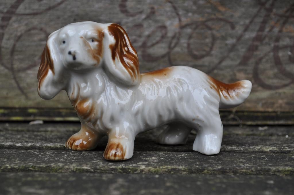 Vintage Foreign Hond Spaniel Welsh 9,5 cm, Ophalen of Verzenden, Gebruikt, Hond of Kat, Beeldje of Figuurtje